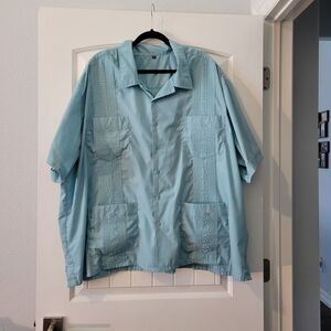 Vintage Guyabera Shirt Guyaberas Yucateras 4 Pocket Traditional Ruffle Shirt 4XL